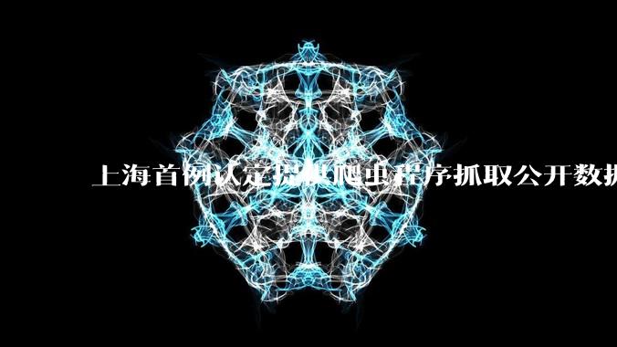 上海首例认定提供爬虫程序抓取公开数据构成提供侵入计算机信息系统程序罪案，该案件有哪些细节值得关注？