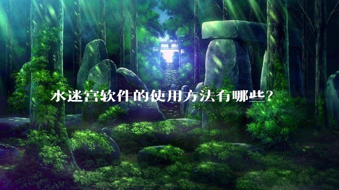 水迷宫软件的使用方法有哪些？