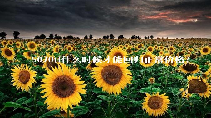 5070ti什么时候才能回归正常价格？